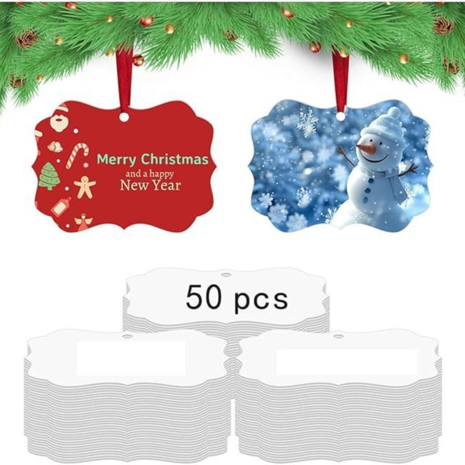 2023アマゾン熱転写アルミクリスマスペンダントクリスマスツリー雪鈴diyアルミ熱昇華クリスマスペンダント|undefined