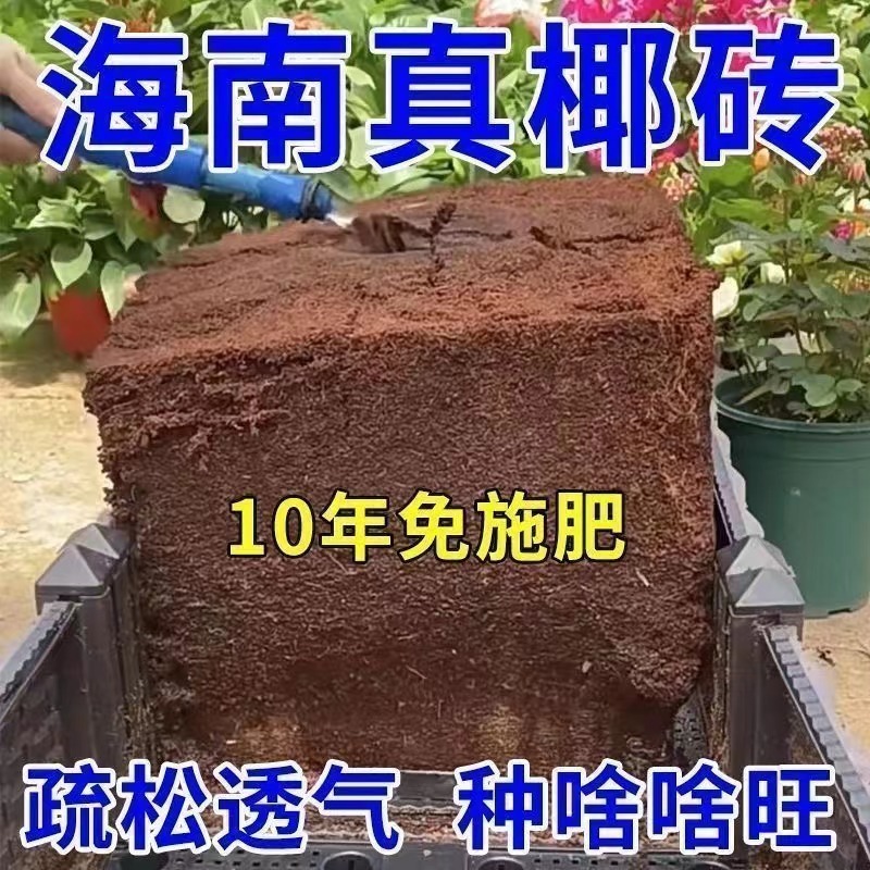 泡发9斤印度脱盐大椰砖椰土椰粉砖种菜无菌营养土绿萝土椰糠包邮|undefined