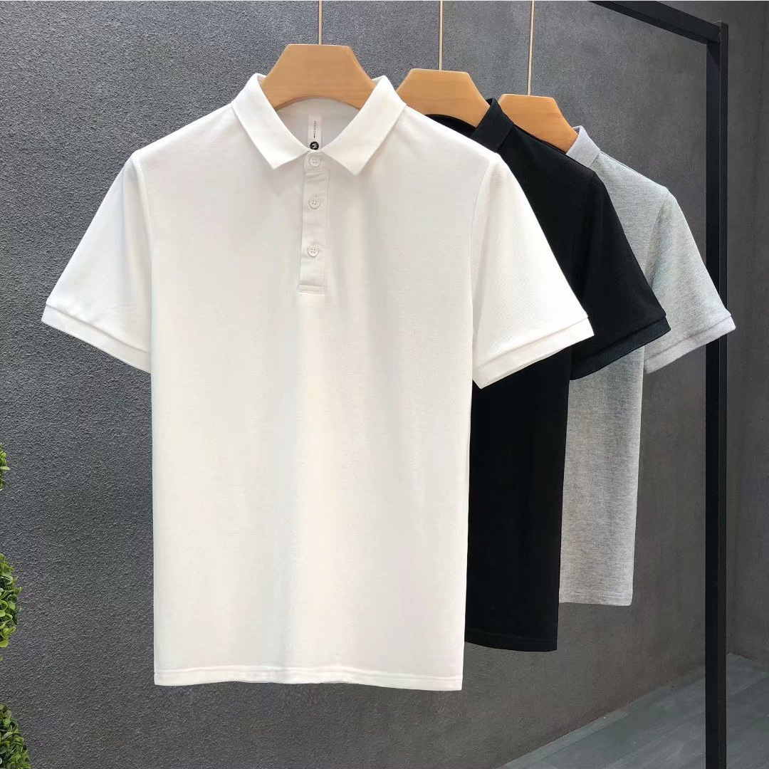 Solid Color Polo Shirt Men's T-Shirt Trendy Brand 2026 Summer New Men's Short-Sleeve Turn-Down Collar Half-Sleeve Trendy Manufacturer Supply Wholesale