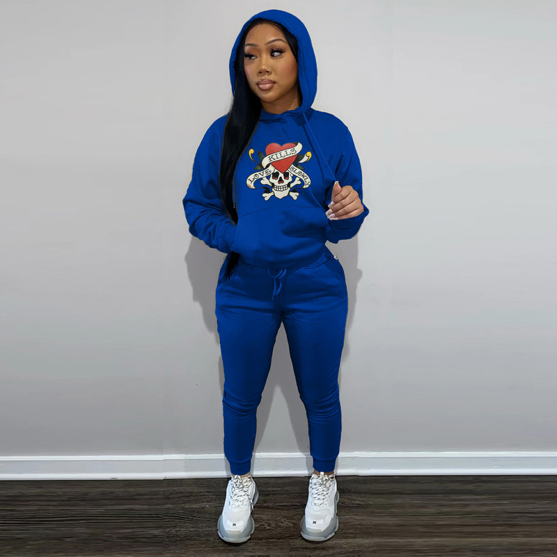 High Quality Autumn 2024 Women's Clothing Pullover Hoodie Jogger Sportswear Two Piece Set Sweatpants and
