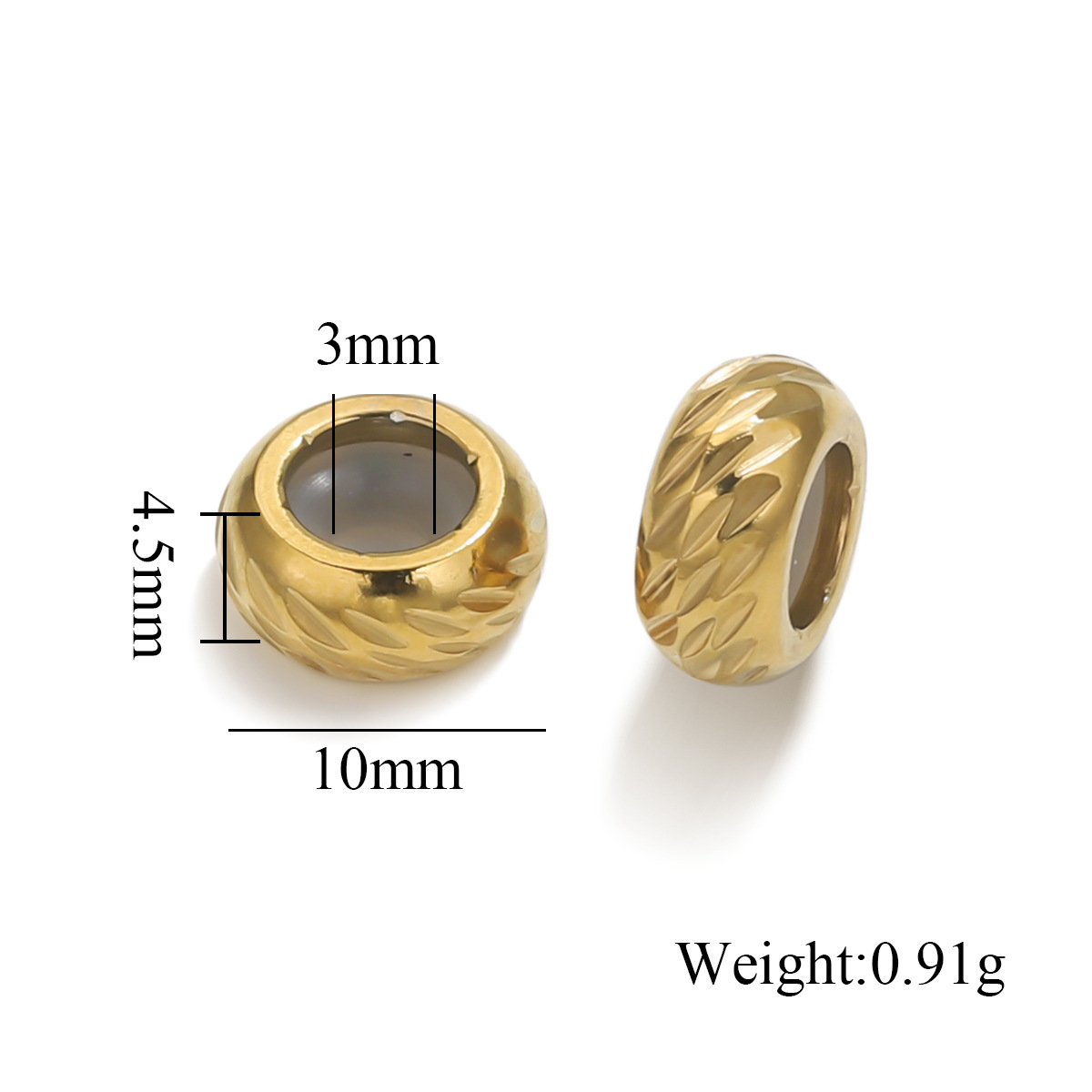 Acero inoxidable ajustable de silicona mano collar de cuentas sueltas joyas de pulsera de oro DIY color retainer joyas al por mayor