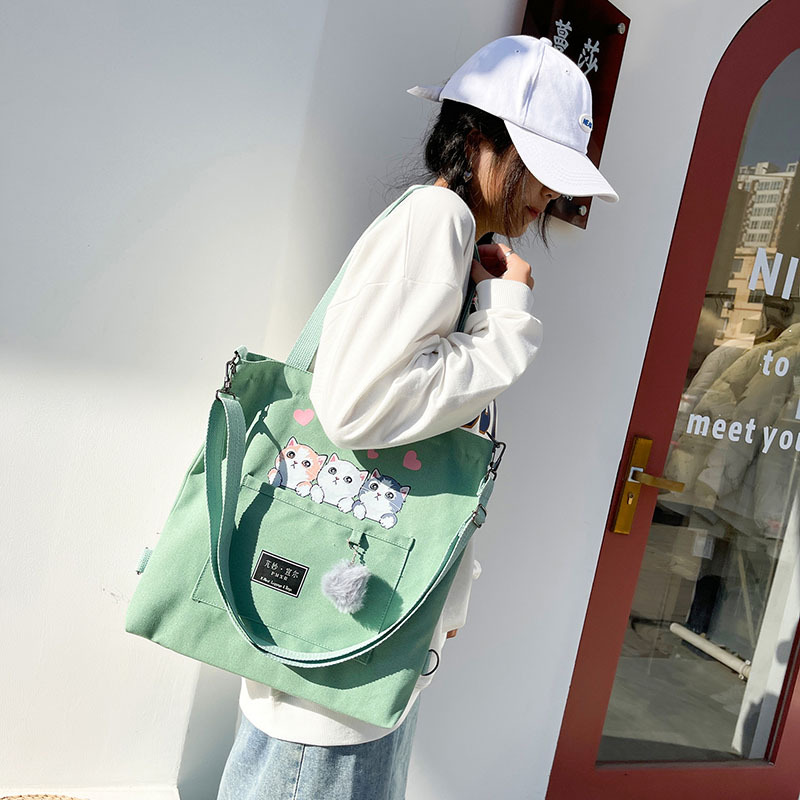 Large-capacity canvas bag 2024 new style fashionable and trendy student class bag, Korean-style simple tutorial bag, one-piece consignment undefined