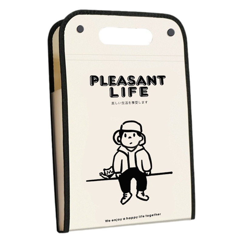 Bolsa de papel de prueba de órgano de borde vertical A4 carpeta de papel multicapa maletín de mano bolsa de oficina
