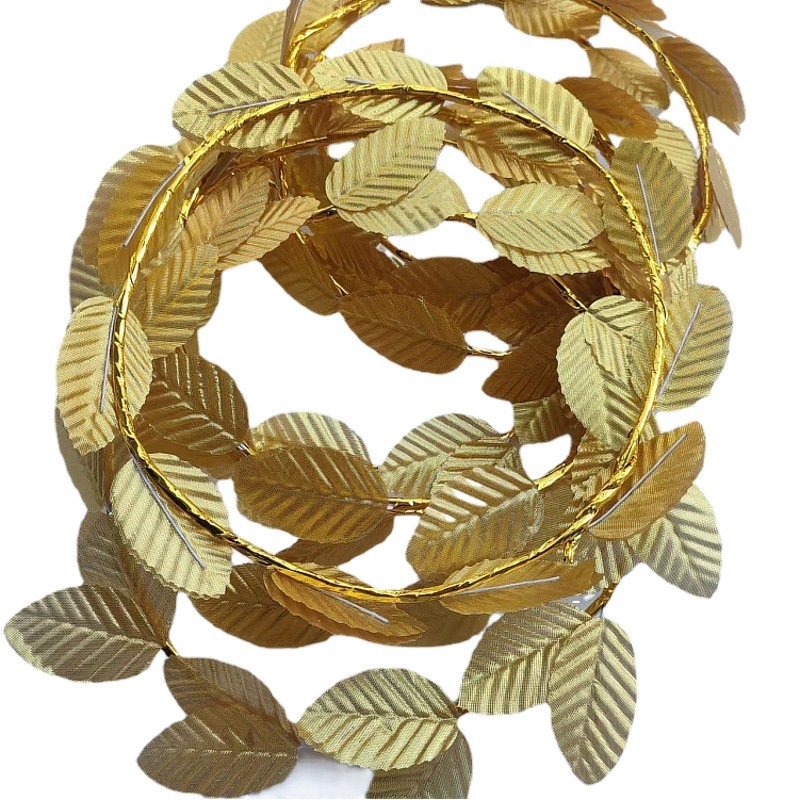 Carnaval transfronterizo de Halloween romano de oro hoja cabeza anillo nupcial tocado diadema Garland foto Mori flor artificial