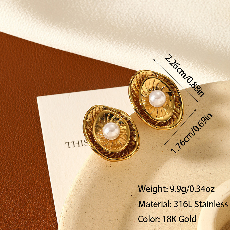10g Weight Titanium Steel Ear Needle Material Ear Studs Classification 1 Pair Quantity Daily, Street Occasion Titanium Steel Material Geometric Pattern All Seasons Season Women's Gender Plating Design Retro, Commute Style 1 Pair Retro Commute Geometric Plating Titanium Steel Ear Studs 37