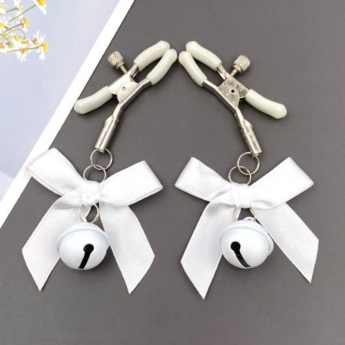Bell bow, fun anal plug, nipple clamp, bell beaded back yard tail, cute fun flirting couple supplies