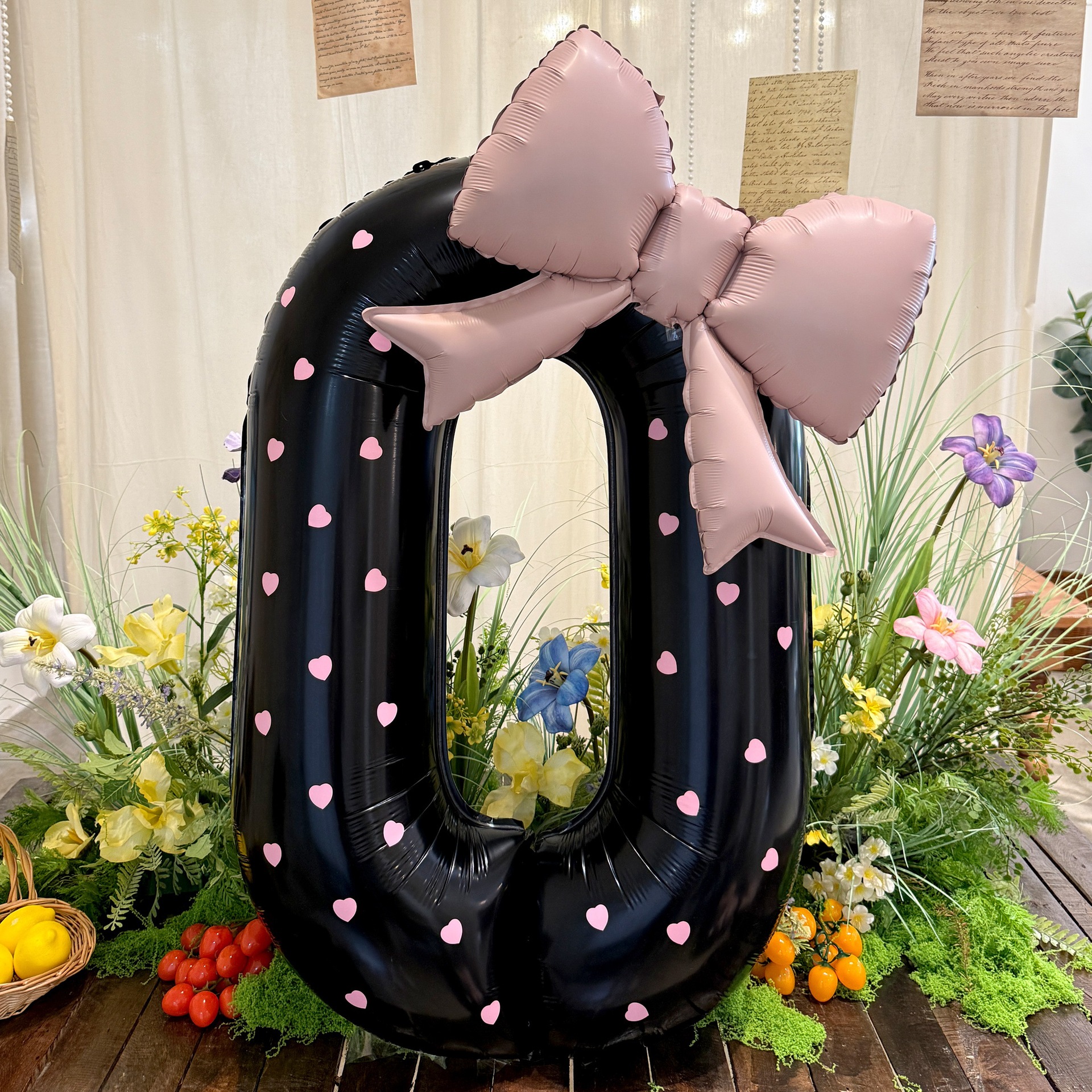 Large Number Bow Decoration 40 Inch Black For Birthday Photos And Baby's First Birthday Party Scene Decoration_voghion.com