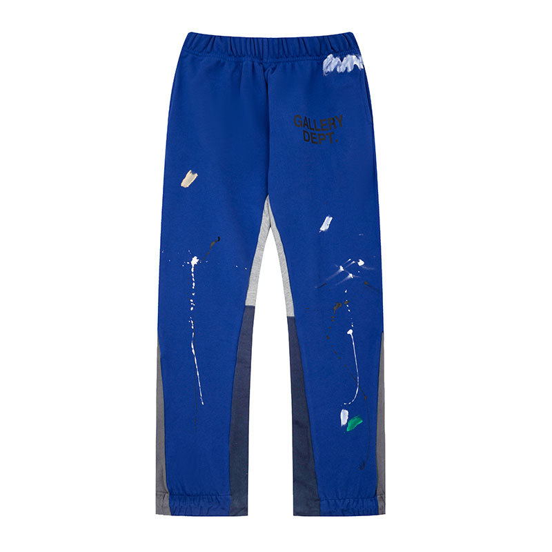 Orden exterior galería Departamento pintado a mano Splash-tinta costura cordón retro High Street casual sweatpants ligeramente estirar pantalones largos para hombres