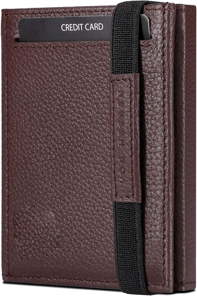 Estación de Alemania venta caliente tres plegables multifuncional billetera RFID anti-robo billetera de cuero ramas de ramas billetera de cuero para hombres