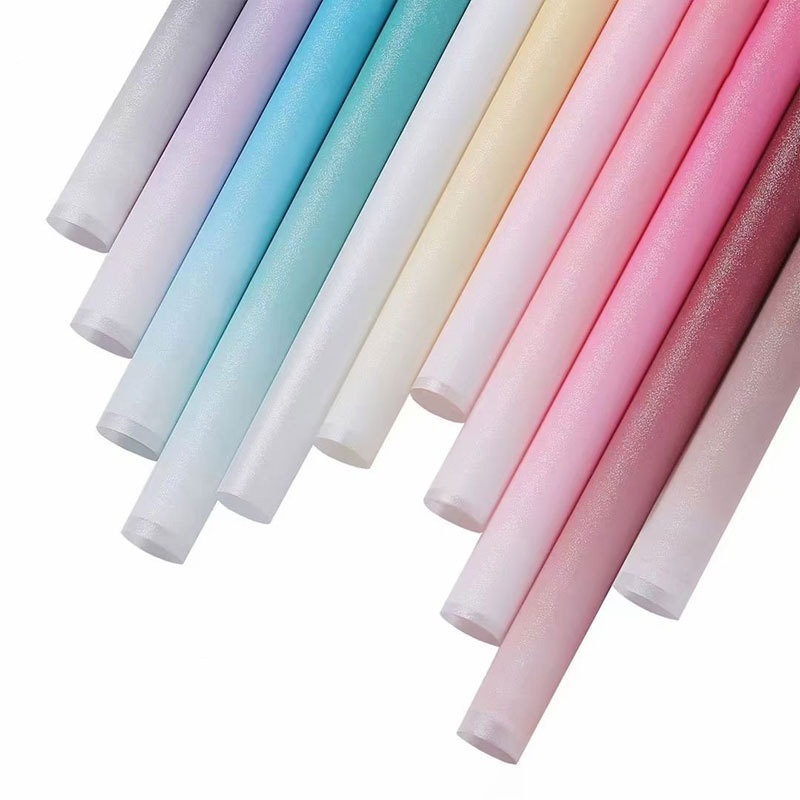 Nuevo colorido papel de embalaje de flores gradiente impermeable engrosado ramo de flores papel de embalaje de regalos