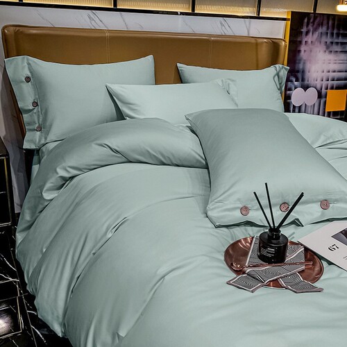 Category A maternal and infant grade high-end 60-count long-staple cotton bed four-piece set plain cotton fitted sheet and cotton quilt cover wholesale
