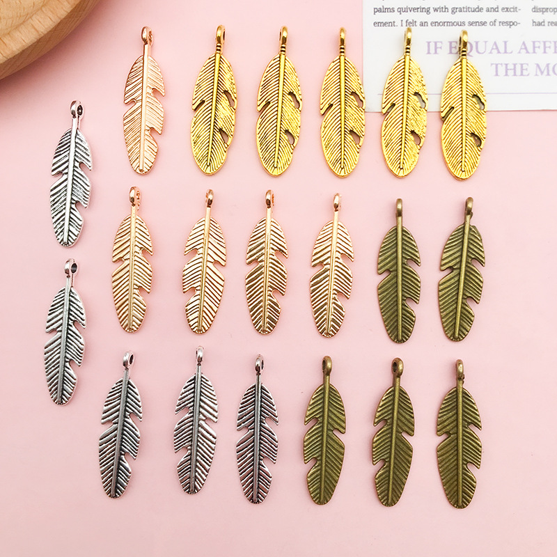 1 Piece Simple Style Feather Alloy Plating Pendant Jewelry Accessories display picture 10