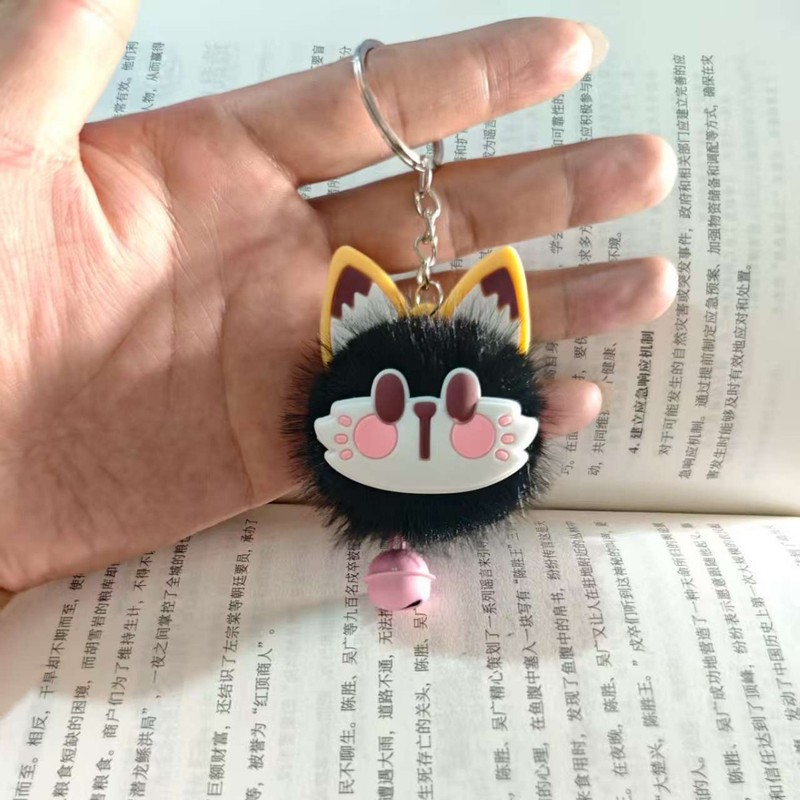 新しい模造レッキスウサギの毛皮のかわいいぬいぐるみ招き猫ベル新年ぬいぐるみペンダントバッグ多用途ギフト卸売|undefined