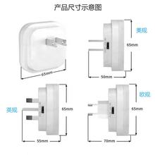 ✅E LED感应小夜灯欧规英规插头小夜灯亚马逊感应小夜灯红外1