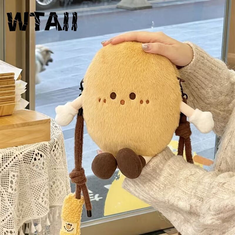 Wtaii2026 Cute Cartoon Potato Plush Bag for Women, Ins-Style Crossbody Doll Phone Bag, Niche Versatile Bag Wtaii2026 Cute Cartoon Potato Plush Bag for Women, Ins-Style Crossbody Doll Phone Bag, Niche Versatile Bag