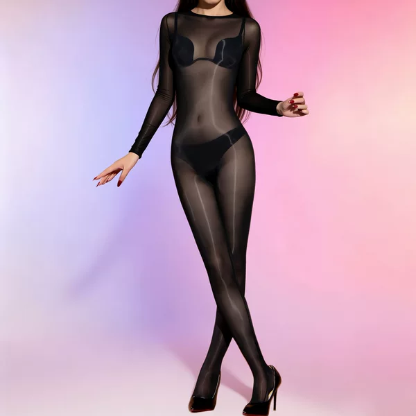 High-Neck, Head-Covering, Plus Size 100kg Ultra-Thin Horse Oil Body Stockings, Glossy Silk Stockings, Seamless, Shiny Five-Finger Design for Men and Women