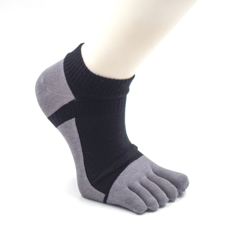 Calcetines de cinco dedos Algodón peinado de los hombres Cuatro estaciones Calcetines cortos gruesos medianos Malla transpirable calcetines en caja fábrica al por mayor calcetines de algodón