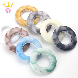 Cloth Buckle Thickeneded Raw Material Pp80 mm Two-Color Plastic Curtain Ring Silencer Plastic Punch Ring Export Best-Selling Model