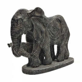 写实复古三象组合雕塑摆件 树脂工艺品动物雕塑摆件定制