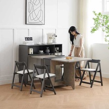 折叠餐桌家用小户型现代简约摺疊枱北欧功能伸缩长方形轻奢折叠桌