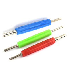 Double-headed valve core screwdriver, valve core and valve screwing tool, screwdriver, air conditioning valve core removal tool