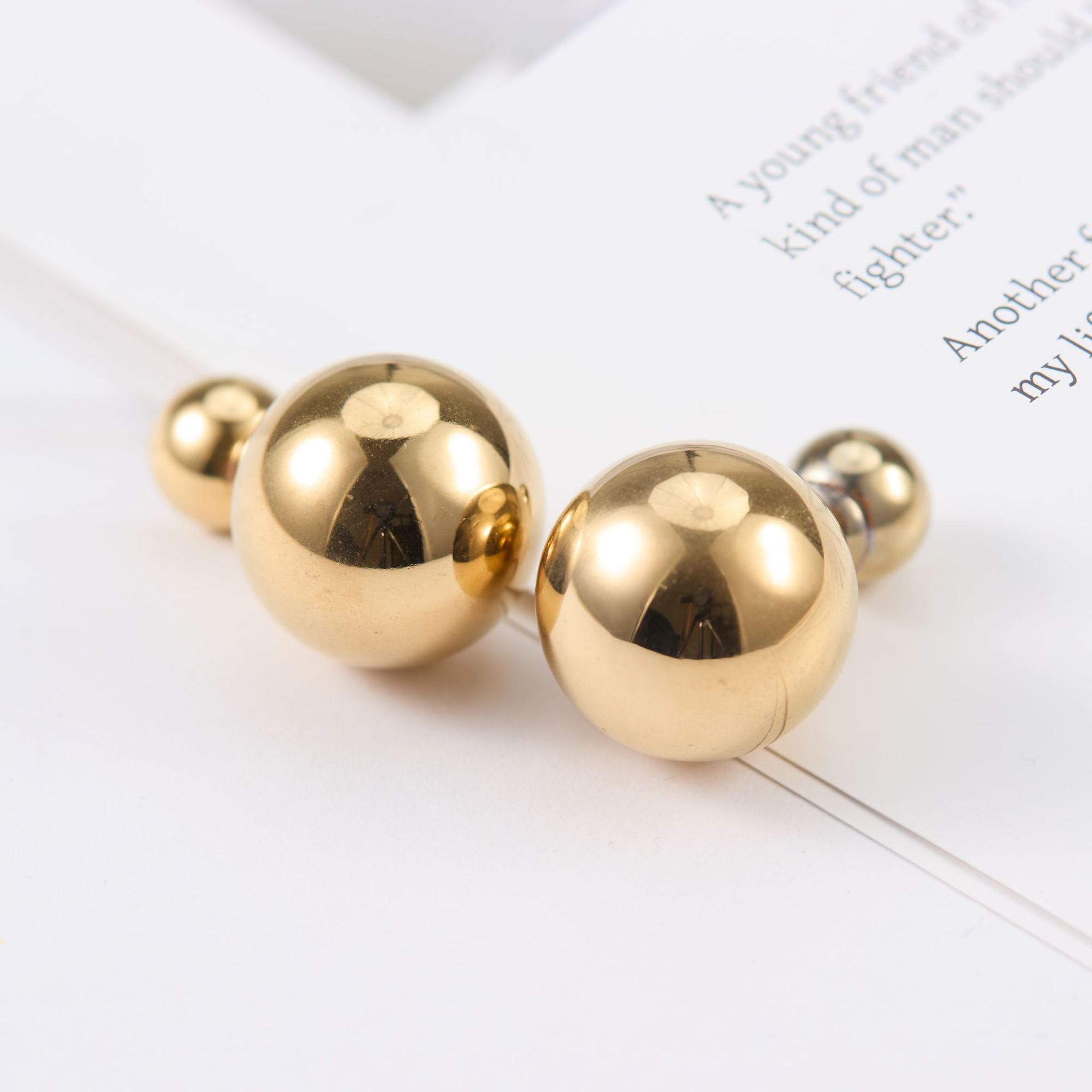 15g Weight Titanium Steel Ear Needle Material 1 Pair Simple Style Solid Color Plating Titanium Steel Ear Studs