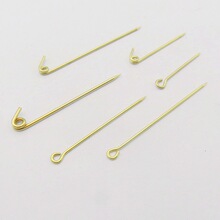 1.0线粗铜9字尖针 弹力针哈苏针分离式别针简针 手工DIY别针配件
