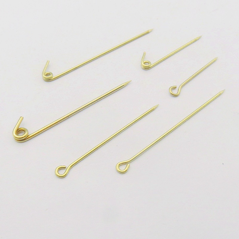 1.0线粗铜9字尖针 弹力针哈苏针分离式别针简针 手工DIY别针配件