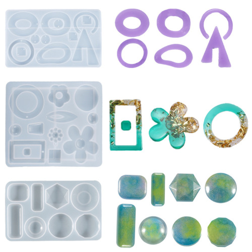 38 types of Epoxy Earring Molds Crystal Stone Ancient Style Hollow Pendant Earrings Earrings Resin Jewelry Silicone Molds
