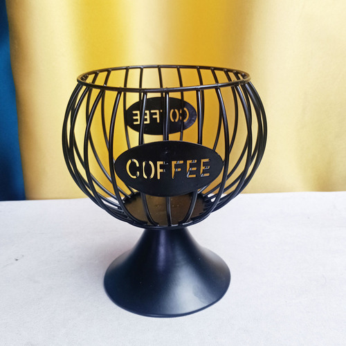 Factory direct sales creative iron coffee capsule storage basket large fence base jelly frame saint cup iron ornaments