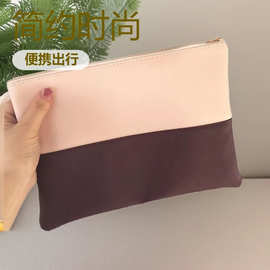 简约pu化妆包女士手拿包包时尚高颜值mm包新款出行便携防水收纳包