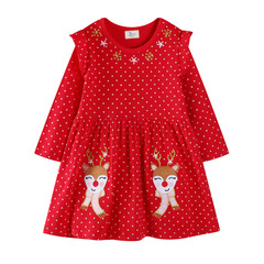 25 クリスマス子供ドレス秋の新しい子供服子供ドレスクリスマス長袖女の子プリンセスドレス卸売