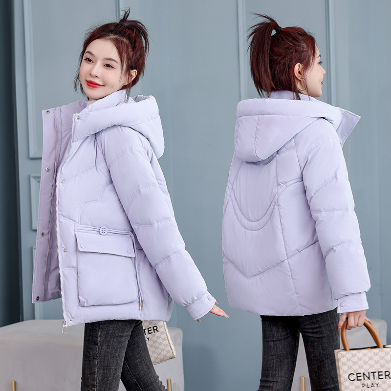 Chaqueta de algodón de plumón de estilo largo y medio, ropa de pan de moda coreana para estudiantes, ropa de algodón suelta y gruesa, chaqueta de algodón sin lavado.