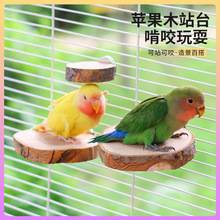 鹦鹉苹果木站台站杆旋转站架果木站架啃咬苹果木磨牙解闷工厂批发