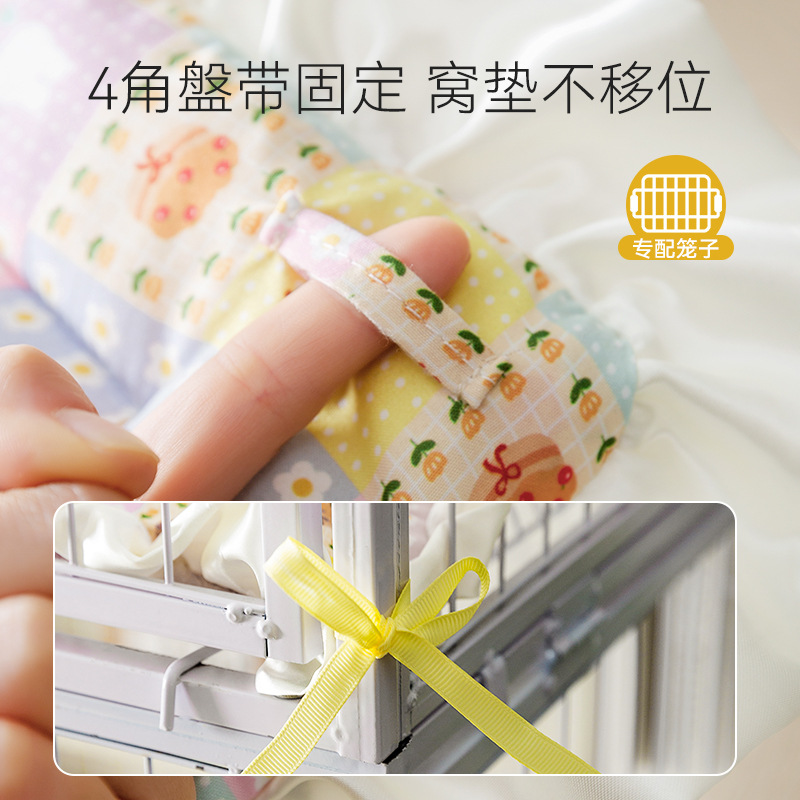 Superficie AB de doble uso de la jaula del gato estera especial estilo coreano pequeño floral Four Seasons estera universal perro perrera gato nido mascota dormir estera