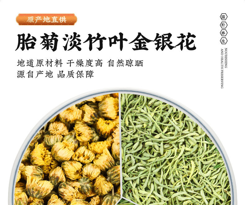 Chrysanthemum Honeysuckle Bamboo Leaf Tea Tai Ju 30g Herbal Blend for Daily Brewing overview