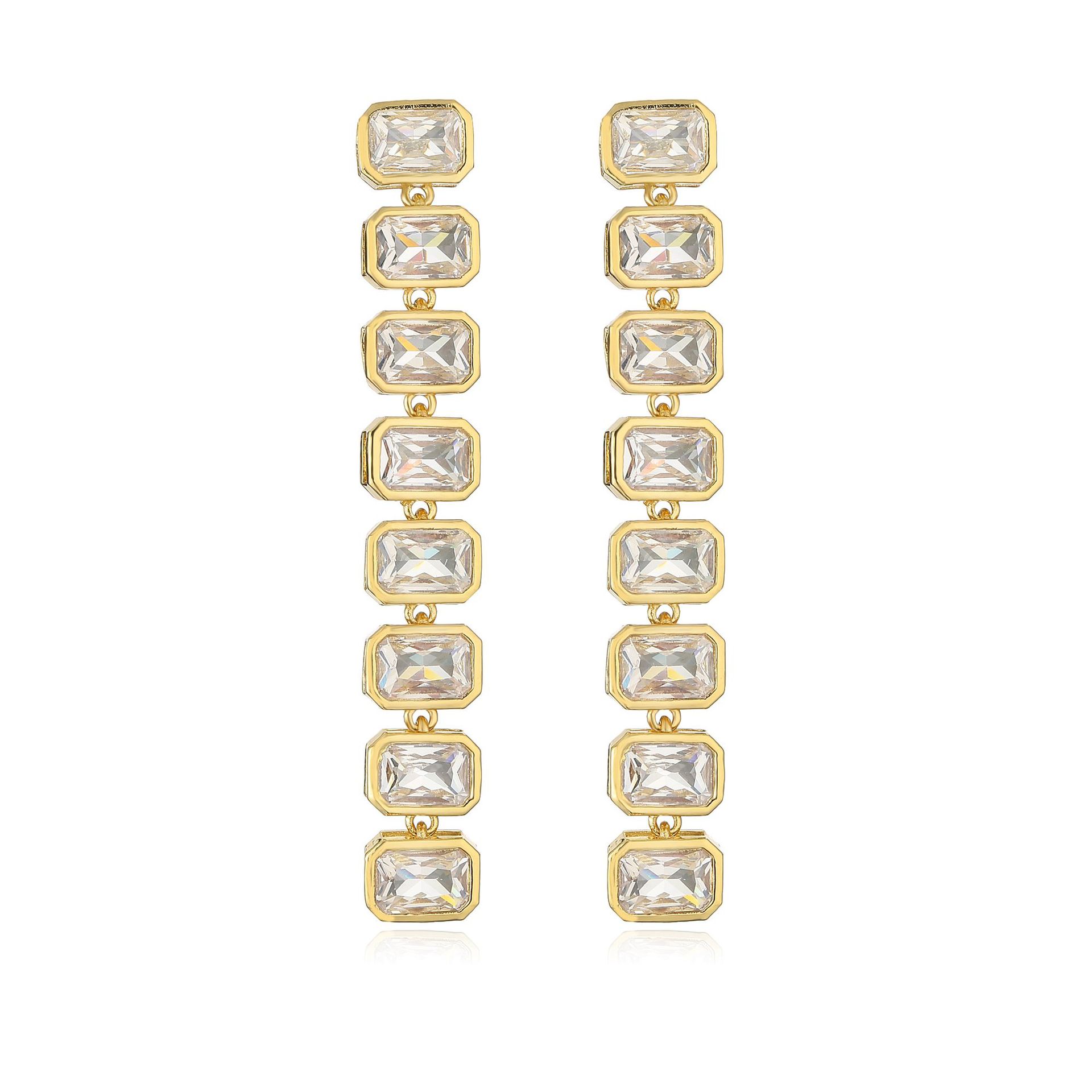 8g Weight Zircon Inlay Material Bracelets, Earrings, Necklace Classification Jewelry Set Quantity Daily Occasion Copper Material Geometric Pattern Women'S Gender Plating Design Fashion Style Fashion Geometric Copper Zircon Bracelets Earrings Necklace In Bulk 9