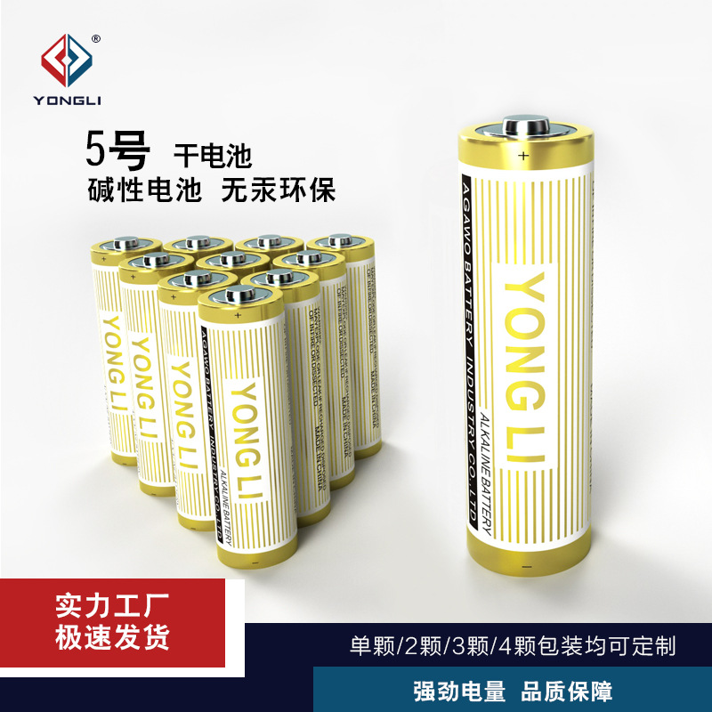 YONGLI 碱性5号电池LR6遥控器数码电子锁鼠标键盘1.5V玩具AA电池
