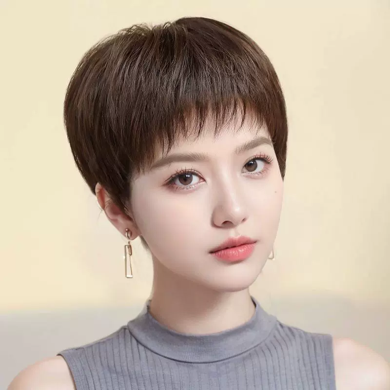 假发女全头套中老年妈妈款短直发假发套假发头发气质妈妈直发