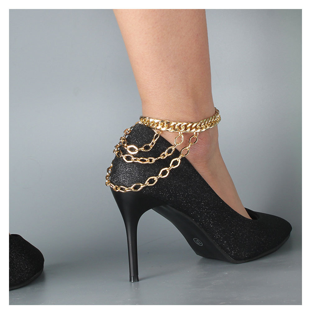 Simple Chain Multi-layer Tassel Alloy Anklet display picture 3