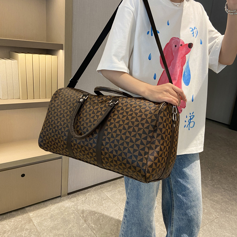 Luggage Bag Large Capacity Unisex PU Printed Large Handbag Weekend Gym Bag Business Travel Bag