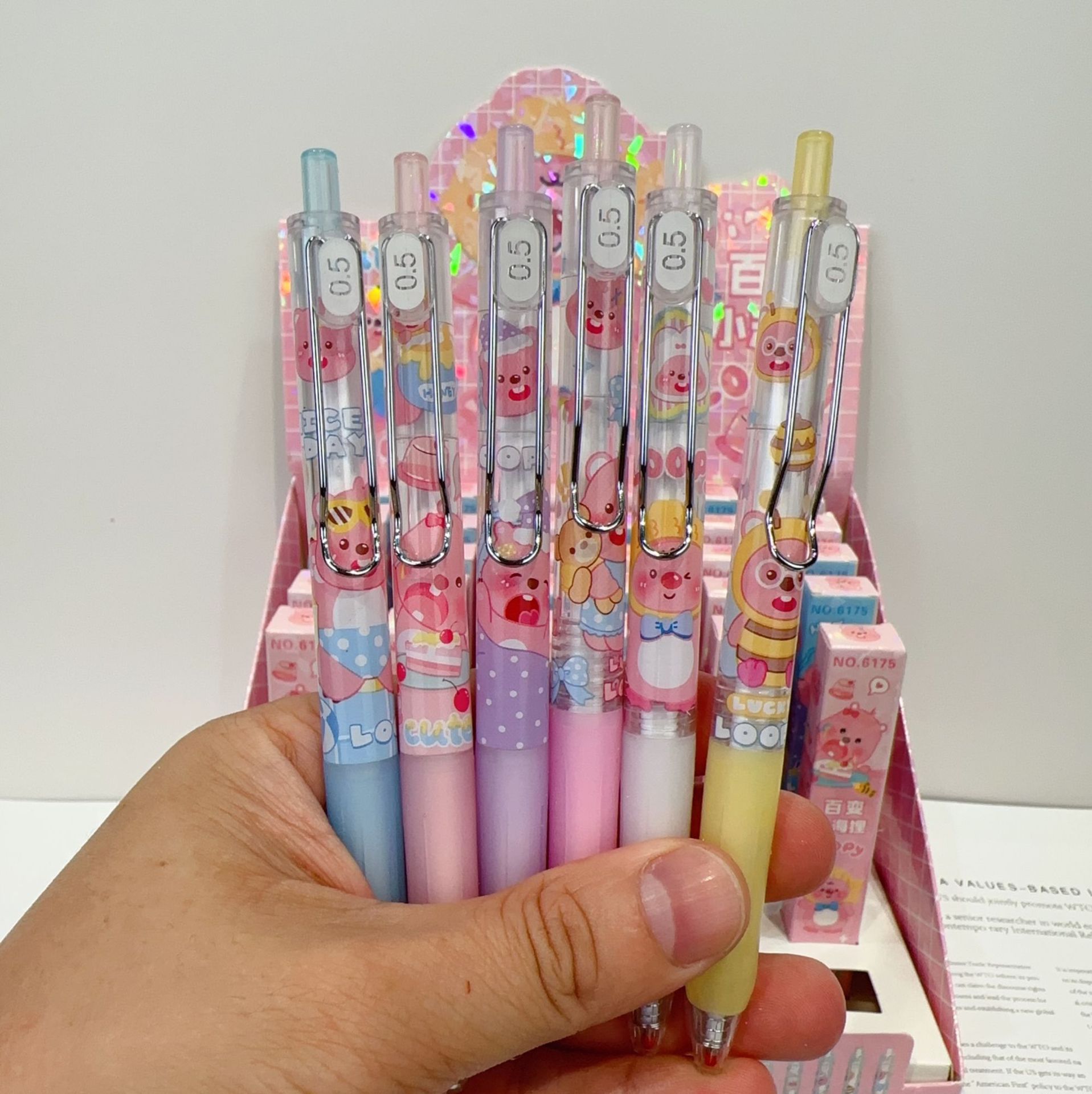 Loopy cambiable pequeño Beaver pluma de gel caja ciega pluma lindo estudiante papelería de alta apariencia estilo limitado empuje pluma de agua