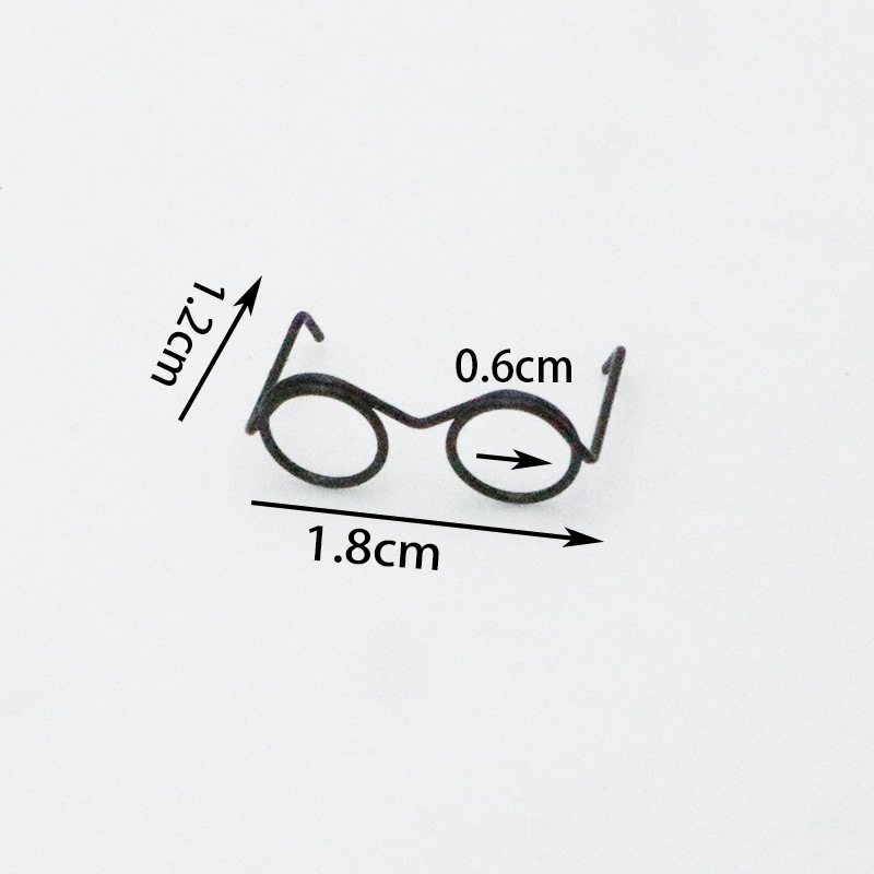 3-5cm ミニツイストスティック子犬大きな白いガチョウメガネ DIY ポージングアクセサリー付きワイヤー鉄線メガネフレーム