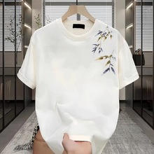 品牌外贸出口尾货~折扣爆款撤回国潮风竹子宽松男女t恤纯棉上衣潮