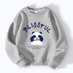 原創潮牌小熊貓男童女童休閒衛衣春秋款重磅精梳棉長袖打底上衣潮