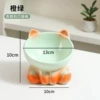 Thickened upgraded high-leg cat bowl with slanted mouth - gradient orange and green