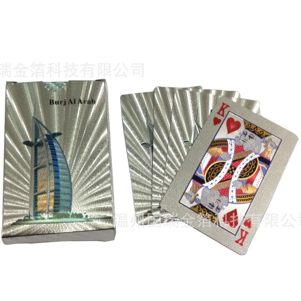 Золотая фольга ПЭТ игральные карты Дубай Бурдж Халифа Серебряная водонепроницаемая гостевая версия