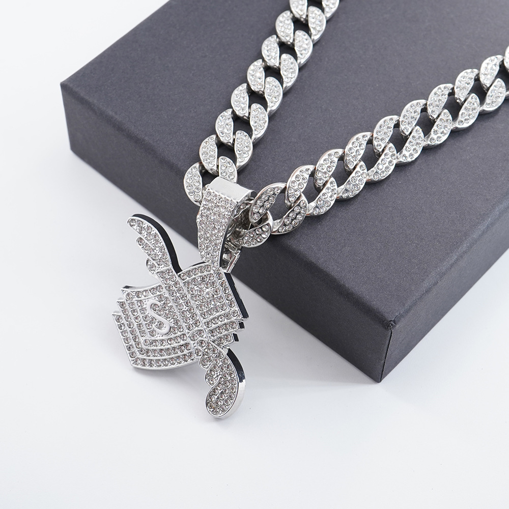Europa y los Estados Unidos suministro transfronterizo venta caliente full diamond wings colgante de oro para hombres hip hop hip hop hip hop cool rap joyas
