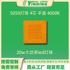5050灯珠 4芯 20w大功率led灯珠 平面暖白光 汽车照明灯珠贴片式