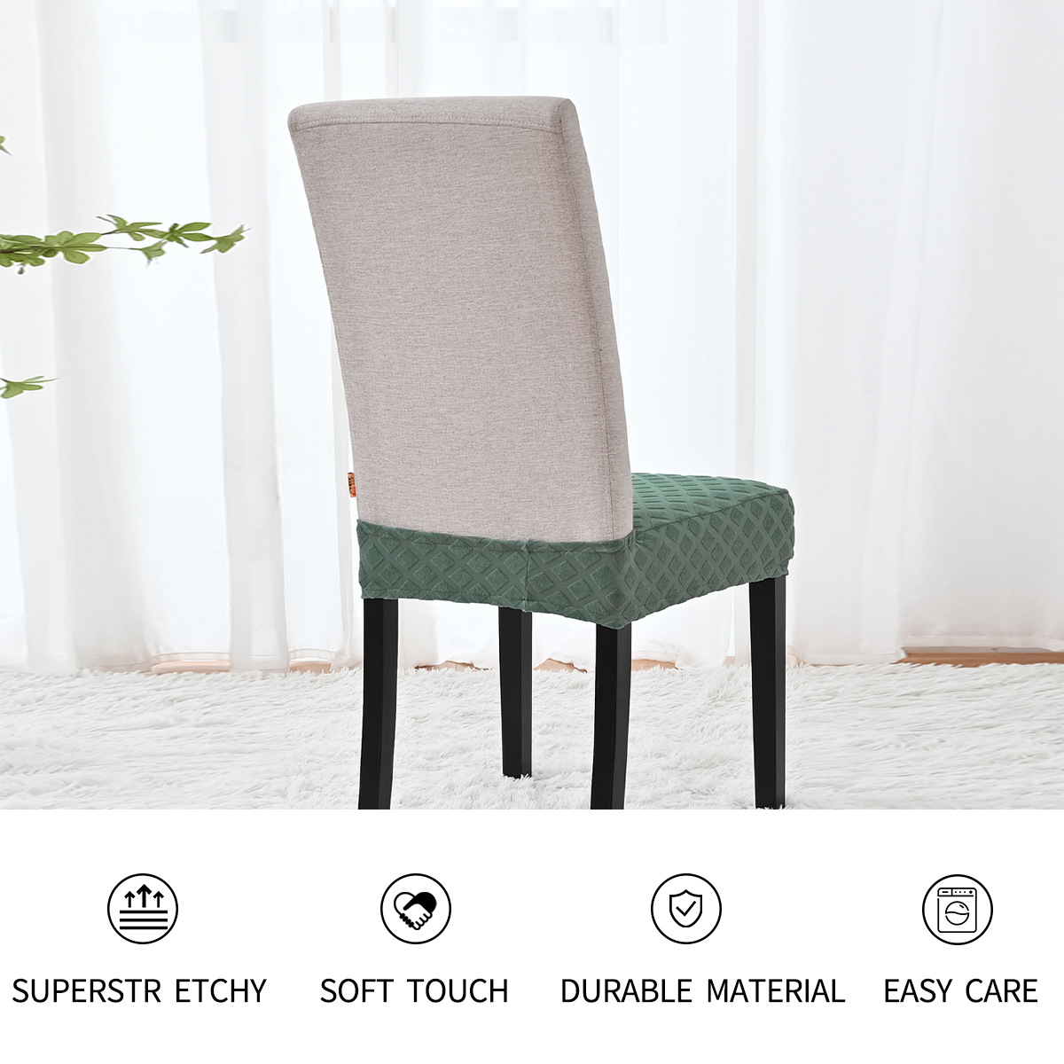 Transfronterizos sólidos elásticos jacquard diamante doble taburete elástico cubierta de silla de hotel polvo taburete cubierta de silla de comedor stock